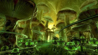 Fantasy City Depicting Glowing Fantasy Wallpaper 4K 1920x1080 Hd, Fantasy, City, Desktop, Wallpaper, Depicting, A, Glowing, Futuristic, Settlement, Beneath, Towering, Brown, Purple, Ultrawide, Full HD