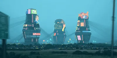 Serene Futuristic Wallpaper World Wallpaper 4K 2880x1440 Futuristic, Sci-fi, Cityscape, Featuring, Towering, Illuminated, Buildings, With, Digital, Billboards, Set, Against, Gray, Pink, Ultrawide, QHD