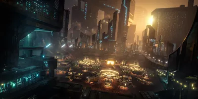 Futuristic Sci Cityscape Dusk Towering World Wallpaper 4K 3000x1500 Futuristic, Sci-fi, Cityscape, At, Dusk, With, Towering, Skyscrapers, Vibrant, Lights, Rendered, Dynamic, Black, Brown, Ultrawide, QHD