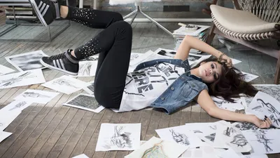 Selena Gomez Lying Wallpaper 4K, Abstract category