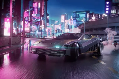 Bold Sleek Wallpaper World Wallpaper 4K 3840x2560 A, Sleek, Futuristic, Car, Speeds, Through, Neon-lit, Cyberpunk:, Cityscape, Night, Inspired, 2077, Brown, Landscape, 4k