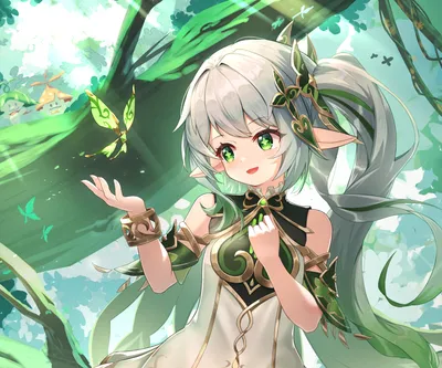 Nahida Video Game Genshin Animals Wallpaper 4K 2570x2142 Nahida, From, The, Video, Game, Genshin, Impact, In, Glowing, Forest, Reaching, Toward, White, Brown, Square, QHD
