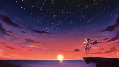 Anime Sunset Nature Nature Wallpaper 4K 3840x2160