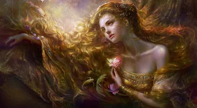 Sleek Fantasy Wallpaper Nature Wallpaper 4K 2510x1388 A, Stunning, Hd, Desktop, Wallpaper, Featuring, Fantasy, Mermaid, Adorned, Flowers, Flowing, Hair, Gray, Orange, Ultrawide, Full HD