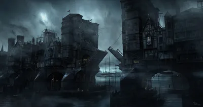Vivid Dark Wallpaper World Wallpaper 4K 1900x1006 Dark, Fantasy, Cityscape, Shrouded, In, Mist, And, Shadows, Featuring, Towering, Gothic, Buildings, Gray, Ultrawide