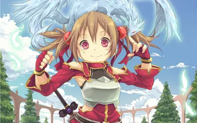 Radiant Anime Wallpaper Nature Wallpaper 4K 1920x1200 Anime-style, Sword, Art, Online, Hd, Desktop, Wallpaper, Featuring, Cheerful, Character, Red, Armor, White, Gray, Ultrawide, Full HD