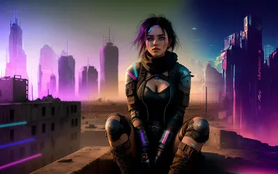 Cyberpunk Girl Sci Wallpaper 4K, Technology category