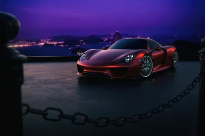 Sleek Red Spyder Cars Wallpaper 4K 2048x1367 Sleek, Red, Porsche, 918, Spyder, Supercar, Parked, At, Night, City, Lights, Captured, Brown, Landscape, Full HD