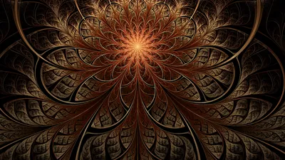 Captivating Abstract Fractal Design Abstract Wallpaper 4K 1920x1080 A, Captivating, Abstract, Fractal, Design, Featuring, Intricate, Patterns, Warm, Glowing, Center, Creating, Orange, Brown, Ultrawide, Full HD