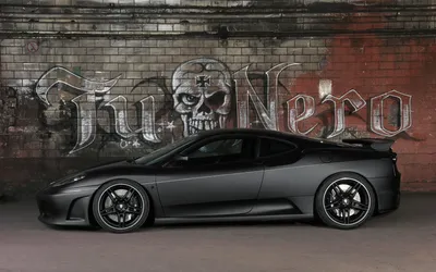 Sleek Black Front Cars Wallpaper 4K 1920x1200 Hd, Wallpaper, Of, A, Sleek, Black, Ferrari, Parked, Front, Gritty, Graffiti-covered, Brick, Gray, Ultrawide, Full HD