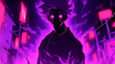 Moody Dark Wallpaper Fantasy Wallpaper 4K 2912x1632 Dark, Anime, Character, With, Glowing, Eyes, In, A, Neon-lit, Fantasy, Setting, Phonk, Pink, Yellow, Purple, Ultrawide, QHD