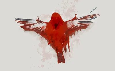 Moody Bold Wallpaper Abstract Wallpaper 4K 1680x1050 A, Striking, Hd, Desktop, Wallpaper, Featuring, Bold, Red, Bird, Mid-flight, Against, Dark, White, Ultrawide