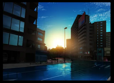 Anime Cityscape Sunset World Wallpaper 4K 3439x2496 Hd, Anime, Cityscape, At, Sunset, With, Tall, Buildings, Casting, Shadows, Over, Empty, White, Red, Brown, Landscape, QHD