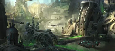Serene Futuristic Wallpaper Technology Wallpaper 4K 3840x1690 Futuristic, Sci-fi, Cityscape, With, Towering, Industrial, Structures, Advanced, Technology, Flying, Vehicles, Designed, Black, Ultrawide, 4k