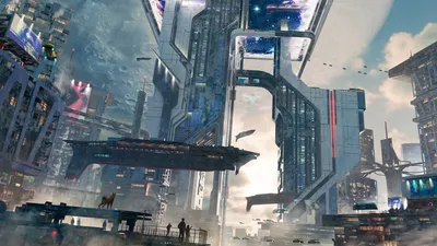 Futuristic Sci Cityscape Towering World Wallpaper 4K 1920x1080 Futuristic, Sci-fi, Cityscape, With, Towering, Structures, And, Flying, Vehicles, Depicted, High-definition, Detail, White, Gray, Ultrawide, Full HD