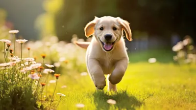 Cute Puppy Running Golden Animals Wallpaper 4K 3840x2160