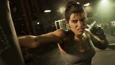 Dark Lucia Wallpaper Games Wallpaper 4K 3840x2160 Lucia, Caminos, From, The, Video, Game, Grand, Theft, Auto, Throws, Punch, Gritty, Orange, Ultrawide, 4k