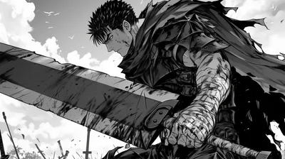 Anime Inspired Guts Nature Wallpaper 4K 2912x1632 Anime-inspired, Hd, Wallpaper, Featuring, Guts, From, Berserk, Gripping, Massive, Sword, Set, Against, White, Gray, Ultrawide, QHD