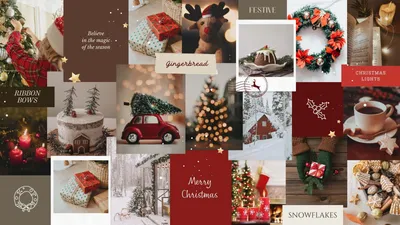 Christmas Collage Holiday Aesthetic Com Wallpaper 4K, Abstract category