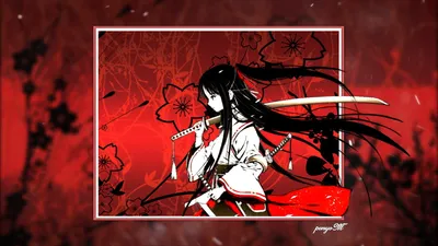 Radiant Red Wallpaper Black/Dark Wallpaper 4K 1920x1080 Hd, Red, Anime, Desktop, Wallpaper:, A, Cool, Samurai, Girl, Long, Black, Hair, White, Gray, Brown, Ultrawide, Full HD
