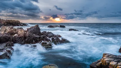 Horizon Sunset Nature Ocean Sirdjorgo Wallpaper 4K, Nature category