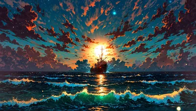 Moody Ocean Wallpaper Wallpaper 4K, Nature category