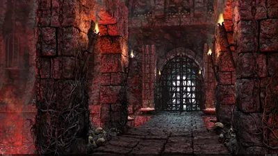 Bold Dark Wallpaper Fantasy Wallpaper 4K 1920x1080 Dark, Fantasy, Hd, Desktop, Wallpaper, Depicting, A, Gothic, Castle, Interior, Torches, Skulls, Brown, Ultrawide, Full HD
