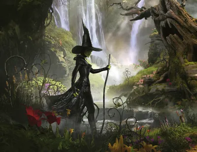 Misty Dark Wallpaper Nature Wallpaper 4K 3750x2888 A, Dark, Forest, Scene, Featuring, Witch, With, Staff, Set, Against, Mystical, Backdrop, White, Gray, Square, QHD