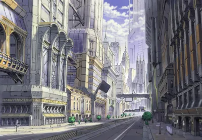 Anime Cityscape Quiet City World Wallpaper 4K 2299x1600 Hd, Pc, Desktop, Wallpaper, And, Background, Anime, Cityscape, Quiet, City, Street, Framed, Gray, Landscape, Full HD