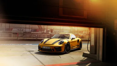 Calm Yellow Wallpaper Cars Wallpaper 4K 3840x2160 Yellow, Porsche, 911, Gt3, Parked, In, A, Garage, Warm, Lighting, Captured, Stunning, Gray, Ultrawide, 4k