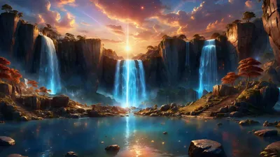 Fantasy Waterfalls Live Waterfall Fantasy Wallpaper 4K 3840x2160