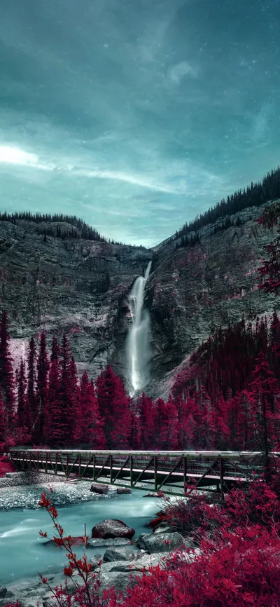 Dark Waterfall Wallpaper Wallpaper 4K, Nature category