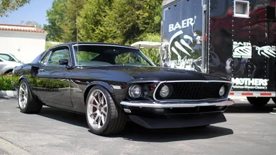 Sleek Black Mustang Outdoors Black/Dark Wallpaper 4K 1920x1080 Hd, Pc, Desktop, Wallpaper, Featuring, A, Sleek, Black, Ford, Mustang, Parked, Outdoors, Gray, Ultrawide, Full HD
